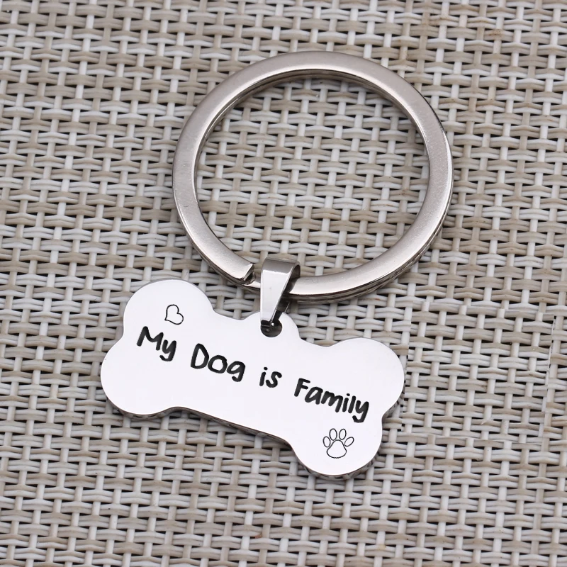 Брелок My Dog Is Family для домашних животных собак Lover мам ID брелок из нержавеющей стали