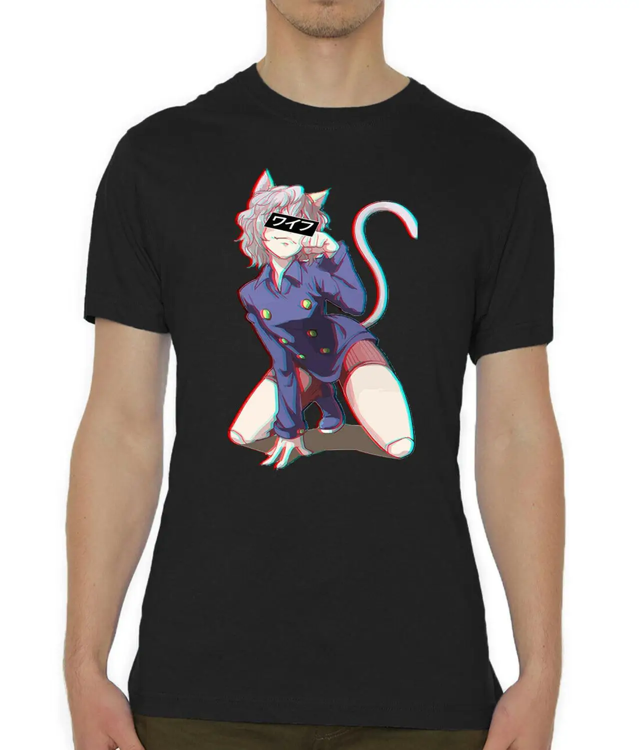 Мужская футболка с принтом Hunter X Vaporwave Neferpitou Glitch лидер продаж 2019 новая модная