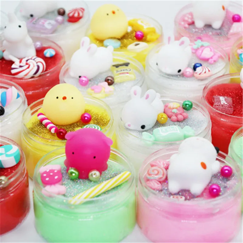 Цвет прекрасный поставки слаймов новый рисунок грязи милые животные слизи глина