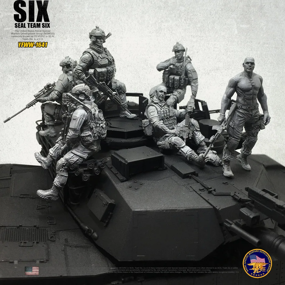 1/35 Современная американская печать шесть командных автомобилей смолы солдат 6 шт./лот 1641