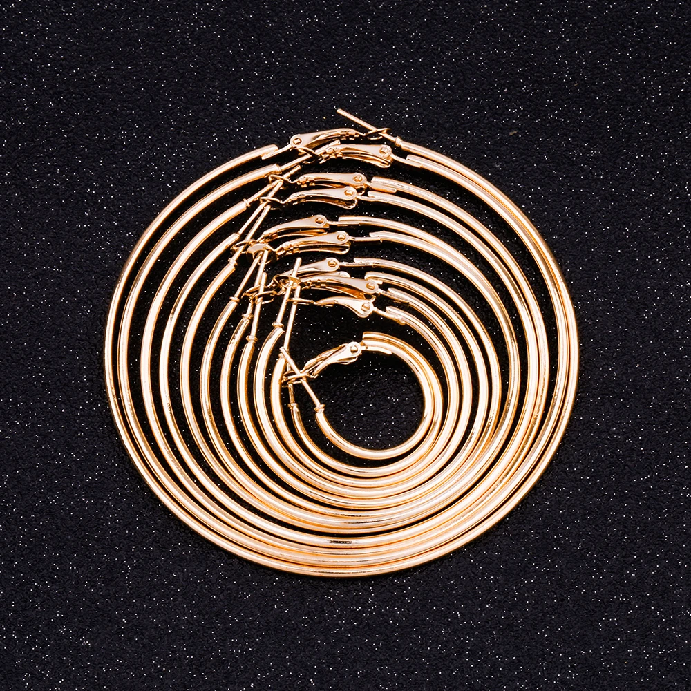 Женские круглые серьги кольца FNIO большие в стиле панк вечерние подарок 12 пар/лот