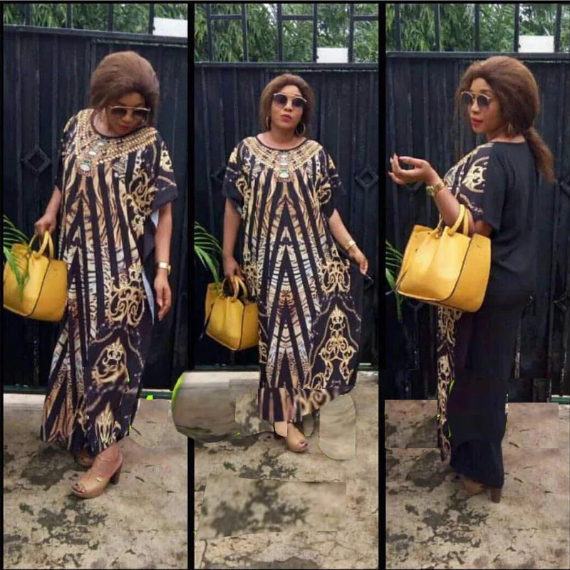 2017 африканская Дашики Новая мода рукав летучая мышь сексуальное плюс размер