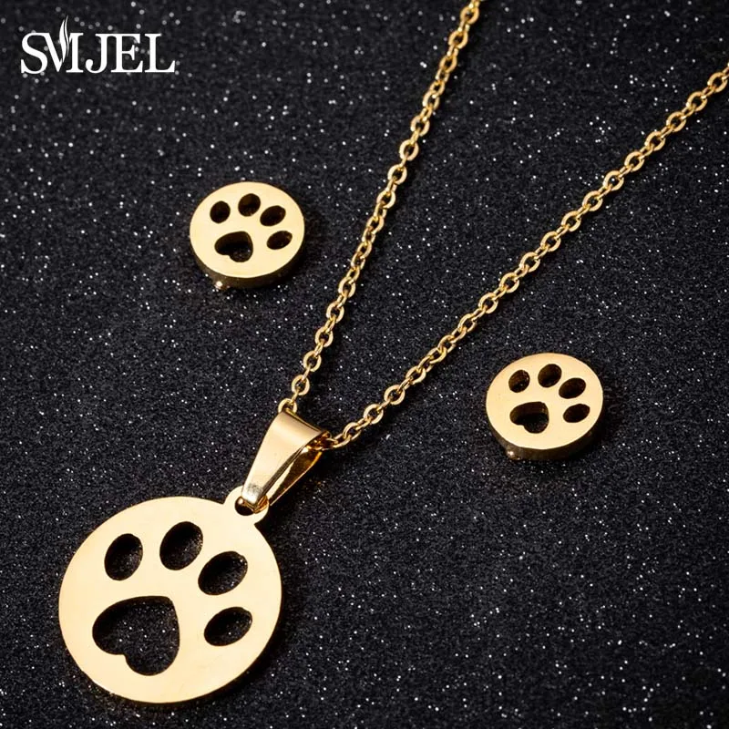 SMJEL из нержавеющей стали животное искусственный набор собака лапа след