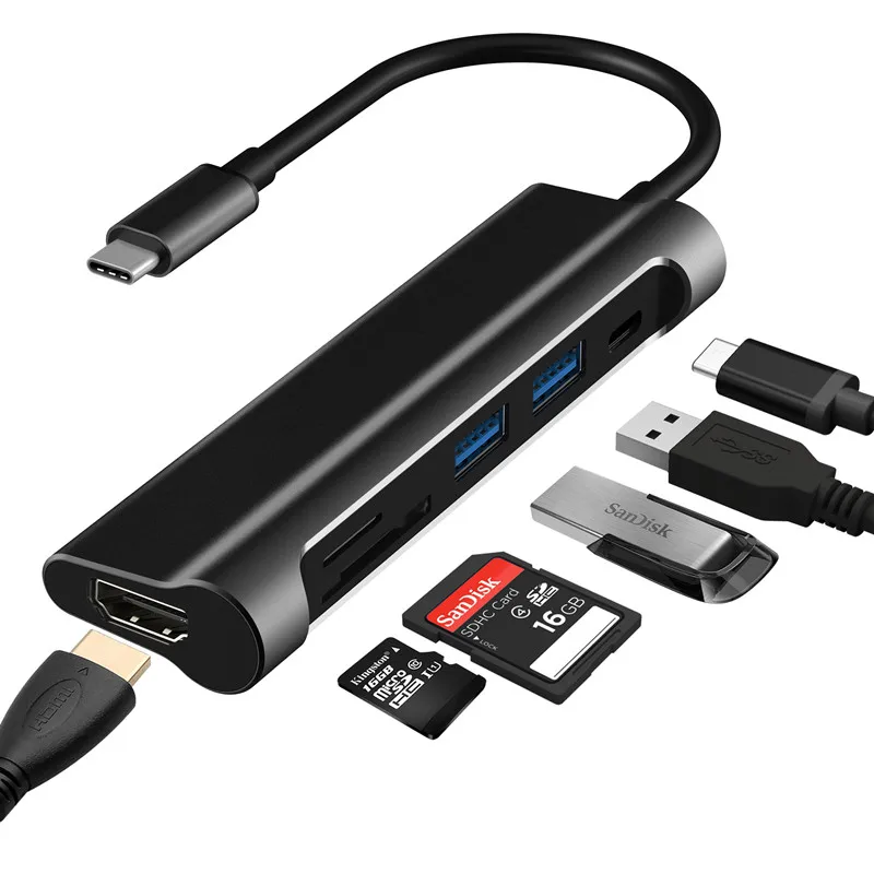 USB C концентратор типа к HDMI 3 0 thunderbolt RJ45 адаптер для MacBook Samsung S8/S9 Huawei P20 Pro usb c