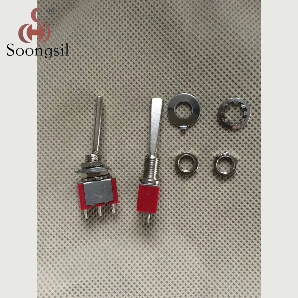 Сенсорный выключатель моментальный длинный с плоской ручкой красный 3 контакта