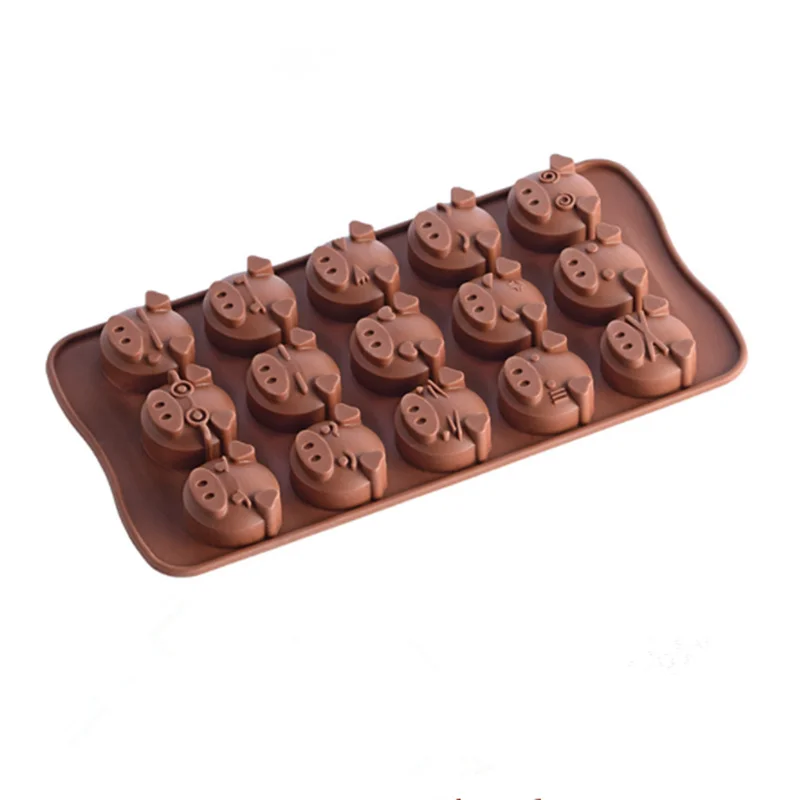 1 шт. Sugarcraft забавная свинья фигурные силиконовые формы 15 отверстий мыло Конфета
