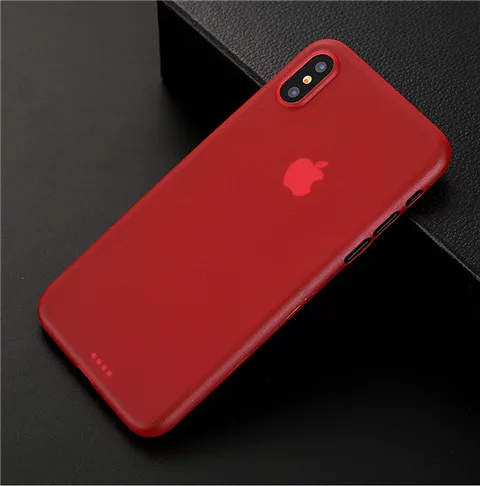0,3 мм ультра тонкий чехол для iPhone X XR XS Макс Matte Пластик задняя крышка чехол для iPhone х R X S Макс моды чехол - Цвет: Красный