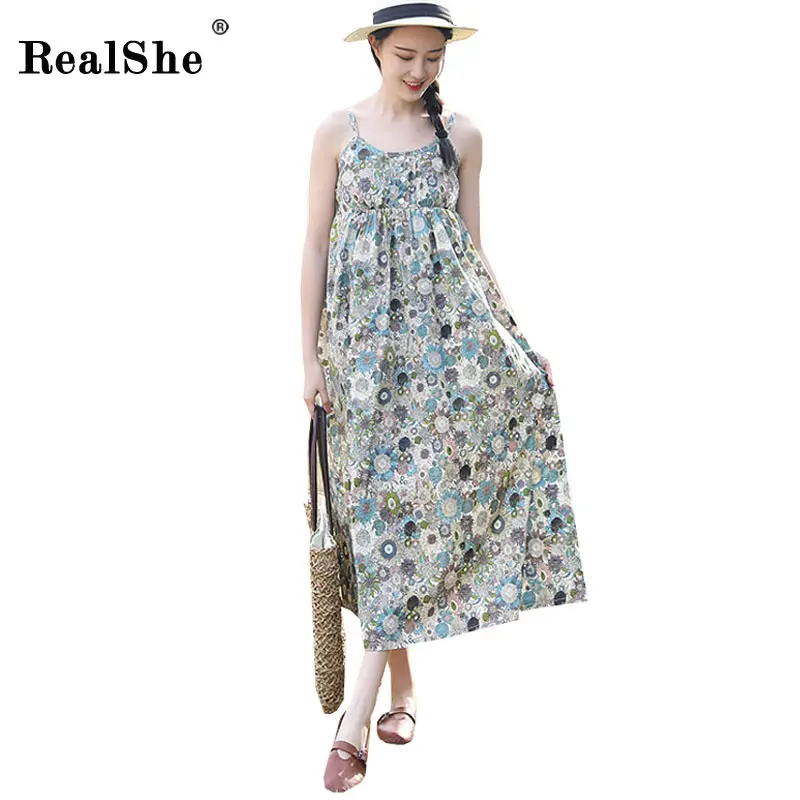 Платье RealShe женское длинное повседневное с цветочным принтом|Женские платья| |