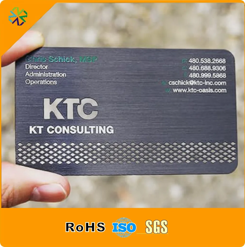 Factory wholesale high quality customized logo metal business name card