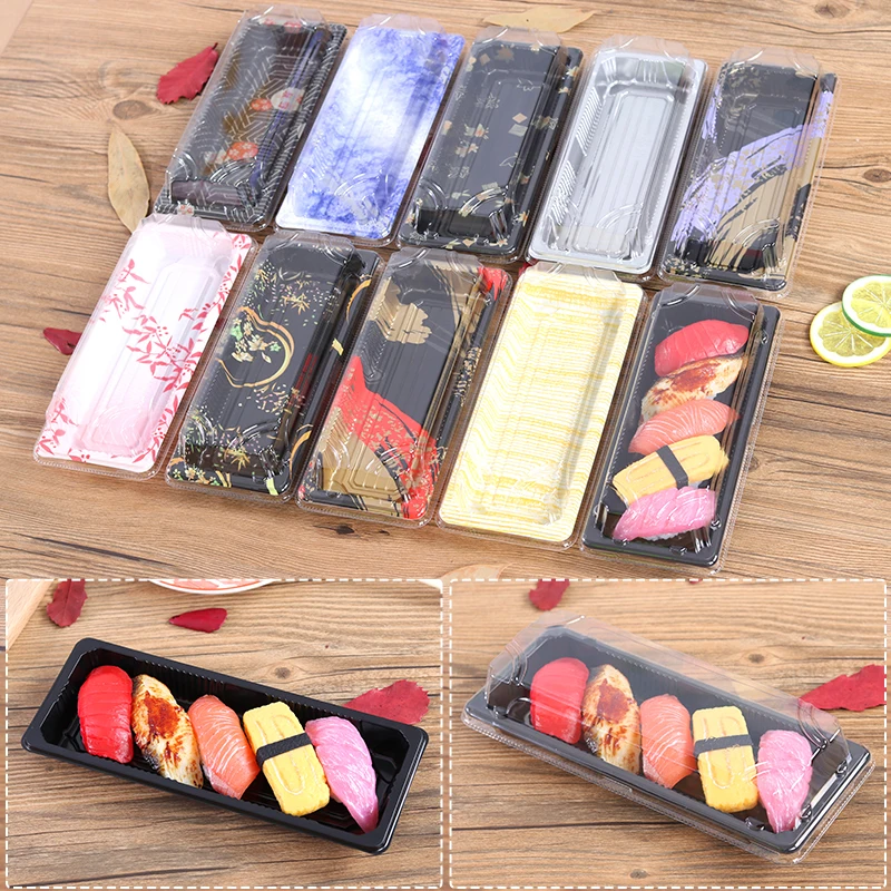 2 # суши Упакованные коробки с крышкой. Салатная упаковочная коробка для десерта