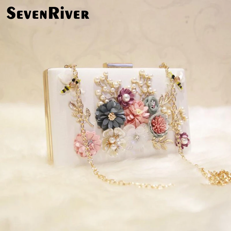 Новый Для женщин цветы Сумки модные Дизайн Diamond Flower вечерние Вечерние сумки