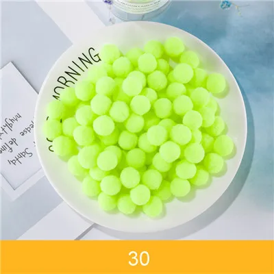 30bright yellow 10/15/20/25 мм Мини пышная Нижняя Pom Poms помпонами ручной работы для детей игрушки свадебный Декор Сделай Сам швейного Ремесла поставок 100 шт - Цвет: 30bright yellow