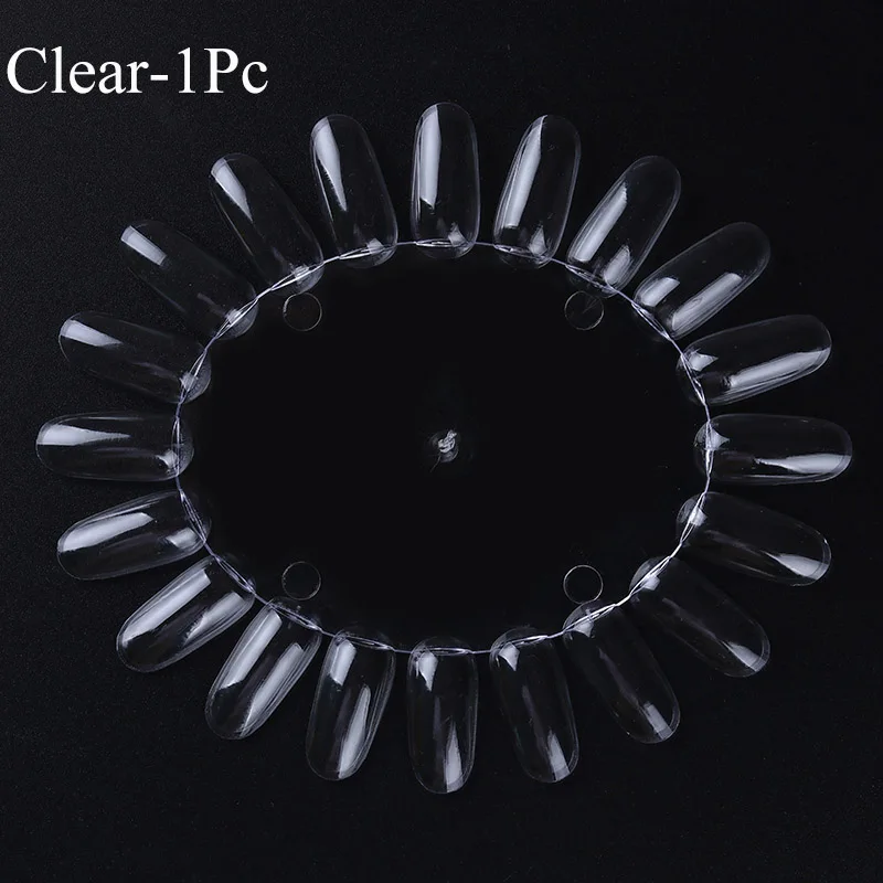 Clear-R-1Pc Накладные ногти пластиковые веерообразные накладные ногти акриловые натуральные прозрачные черные накладные ногти для ногтей - Цвет: Clear-R-1Pc