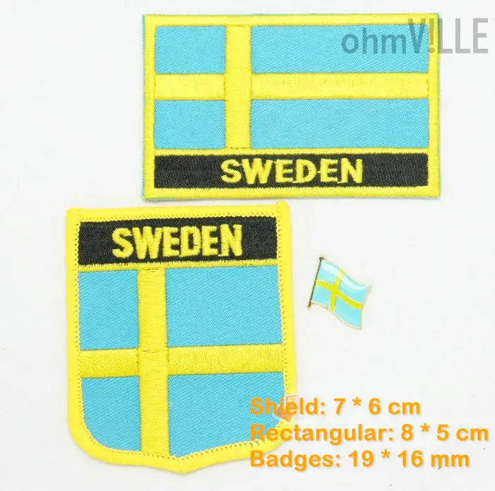 2016 новое поступление Parches Ropa Fallout Sweden Flag Patch Iron On Patches 100% гарантия качества вышивка +