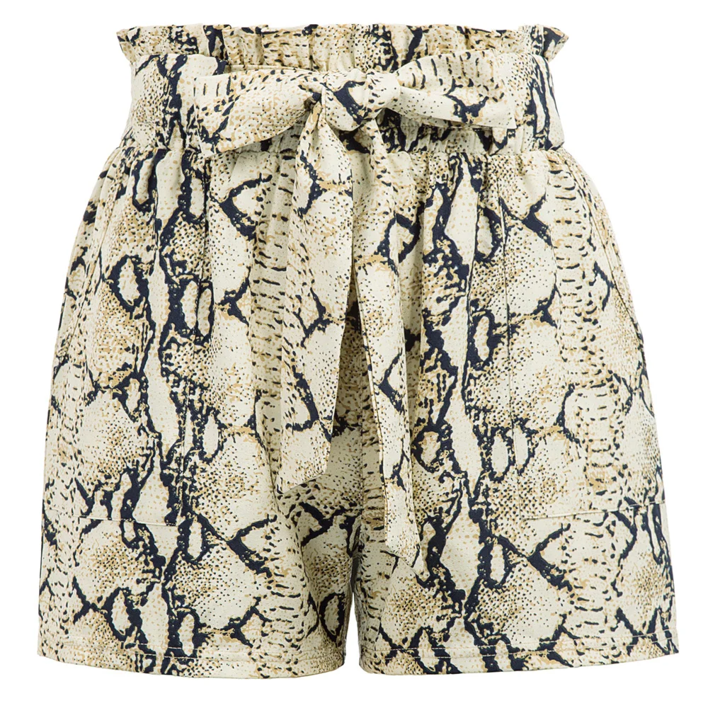 GK Women's casual shorts Summer Floral Pattern Elastic Waist Belt Decorated loose Shorts hot new high quality | Женская одежда