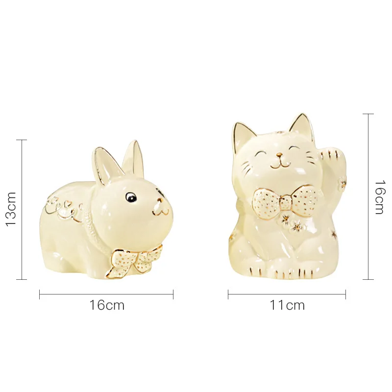 Креативная Милая мультяшная керамика Lucky Cat Rabbit копилка для монет и домашний