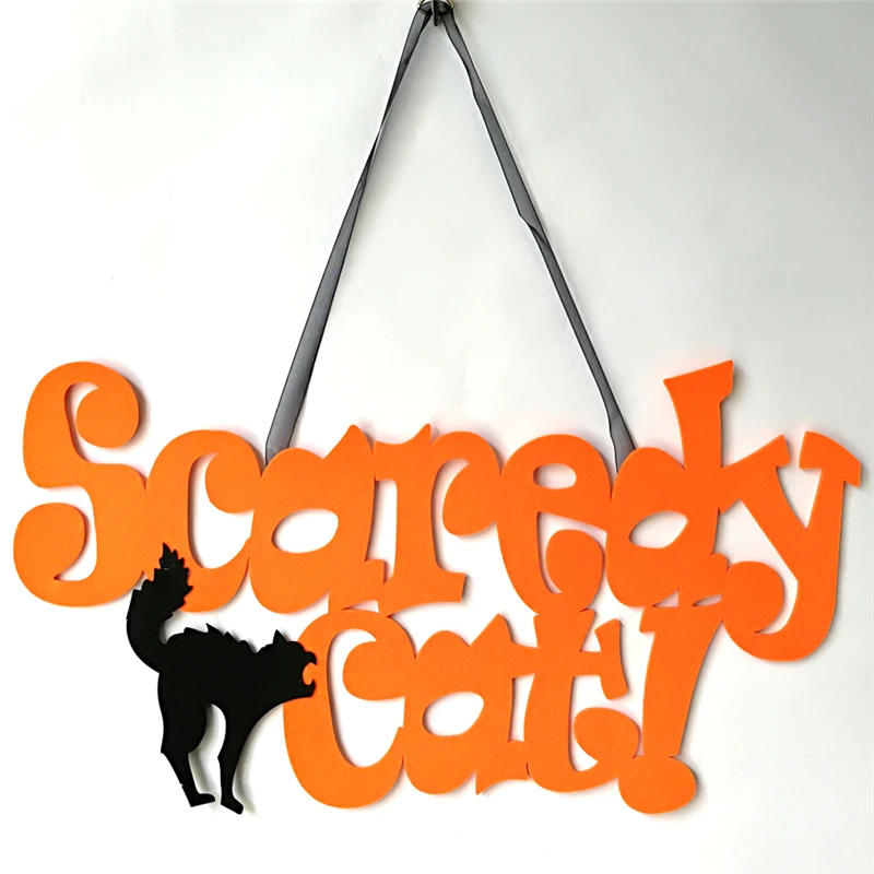 Happy Halloween висит бирка тыквы Cat украшение для дома двери окна бар торговые центры