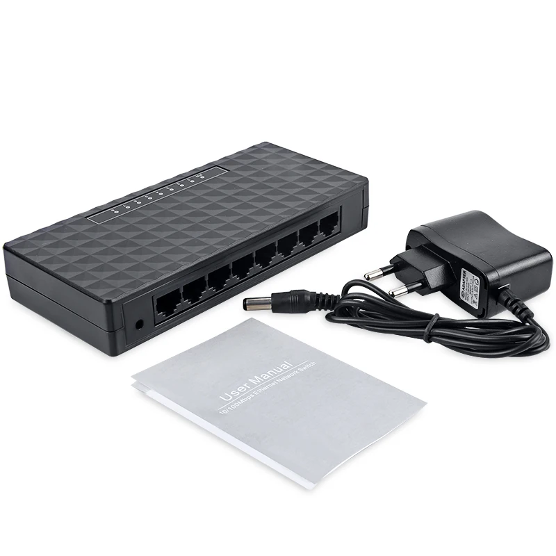 Мини сетевой коммутатор 10/100 Мбит/с 8 портов хаб быстрая LAN Ethernet настольный адаптер