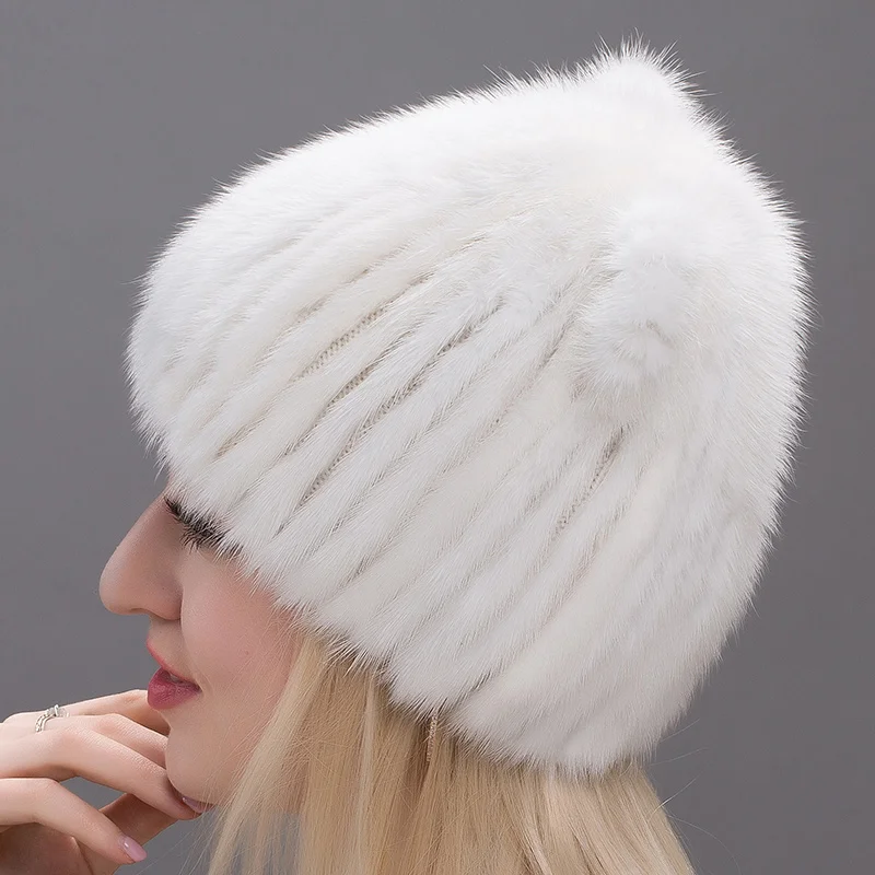 2020 Корейская версия Новинка норковая вязаная шапка женская зимняя модные милые