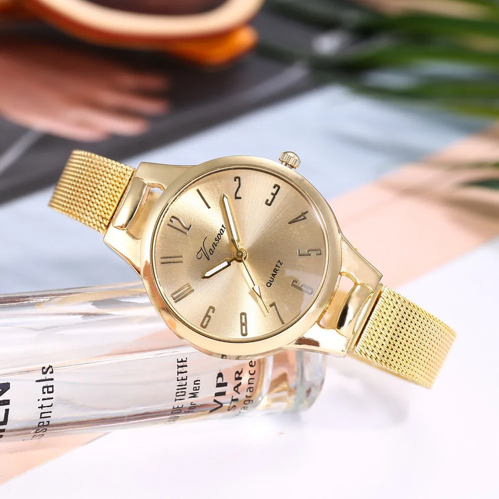 Vansvar женские наручные часы Повседневный ремешок из нержавеющей стали Newv