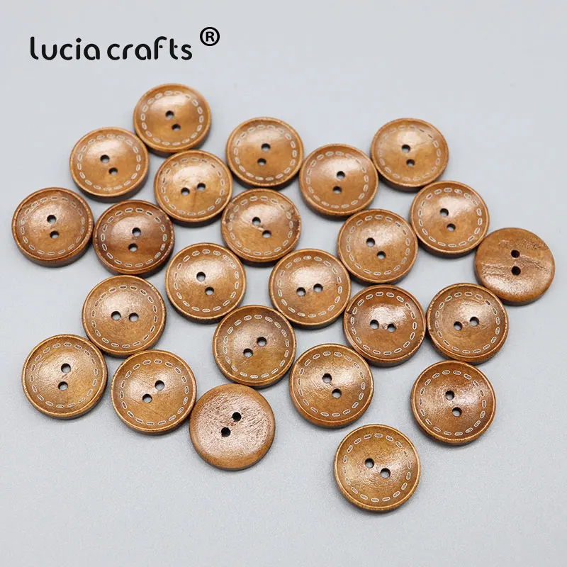 Lucia crafts букет невесты 6 штук в партии 24 шт. 20 мм с 2 отверстиями круглые деревянные пуговицы лазерной маркировки натуральный пуговицы, аксессуары для одежды E0120