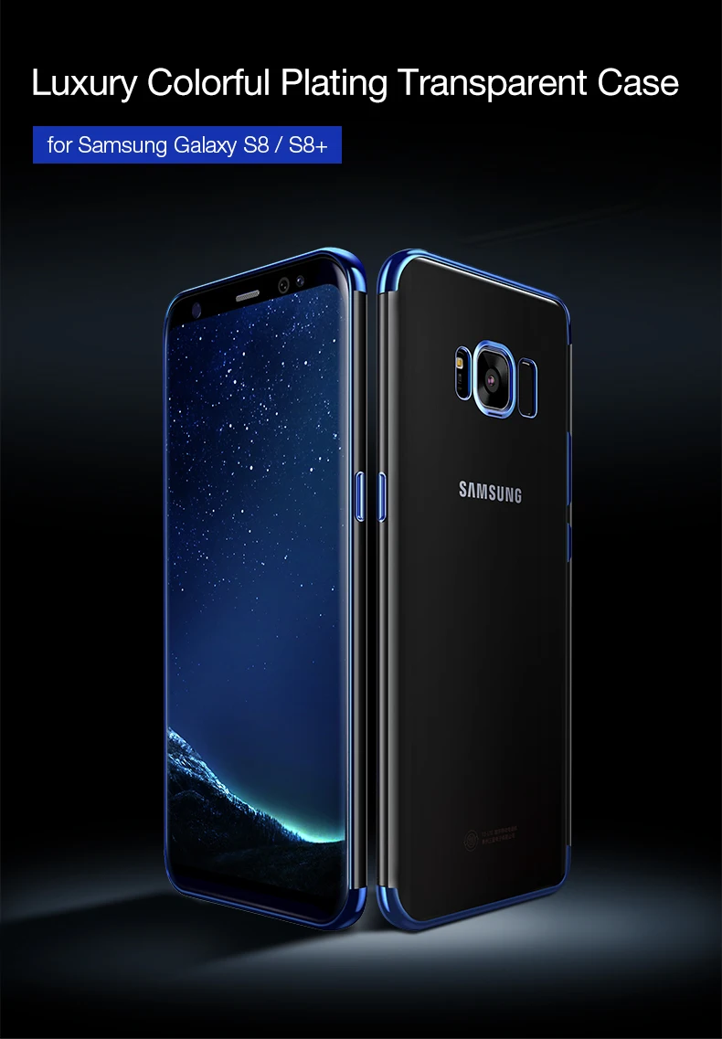 CAFELE TPU Case for Samsung Galaxy S8 Transparent Plating Silicone Soft Phone Cases Plus S8plus Cover |