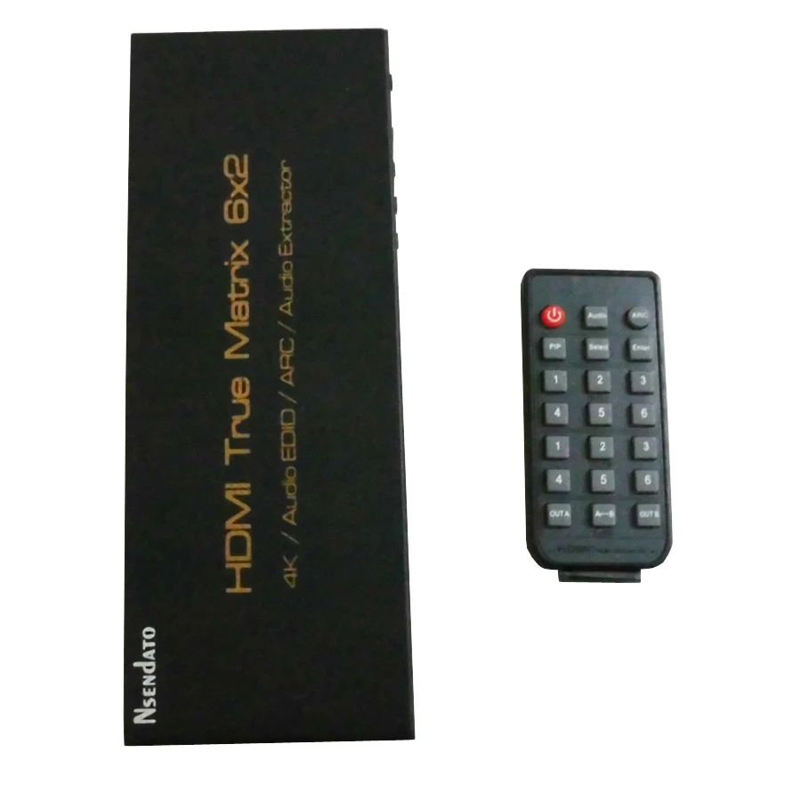 Фото UHD 4K * 2K HDMI 6x2 3D HDTV HD истинная матрица 4k HDMI переключатель сплиттер с поддержкой W/IR ARC SPDIF 3,5 мм 6 в 2 выхода HDMI аудио экстрактор №5