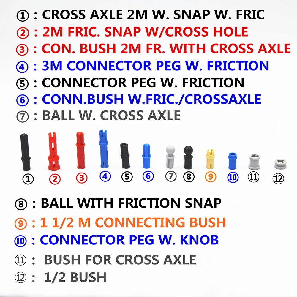 

Building Blocks MOC Technical Parts TECHNICAL Pins & Bushs compatible with lego for kids boys toy