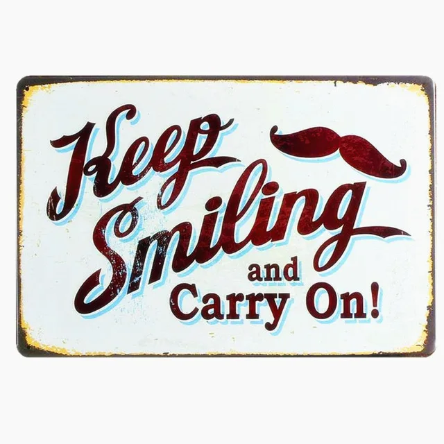 Металлическая жестяная вывеска &quotKeep Smile and carry on&quot винтажная пластина слоган для
