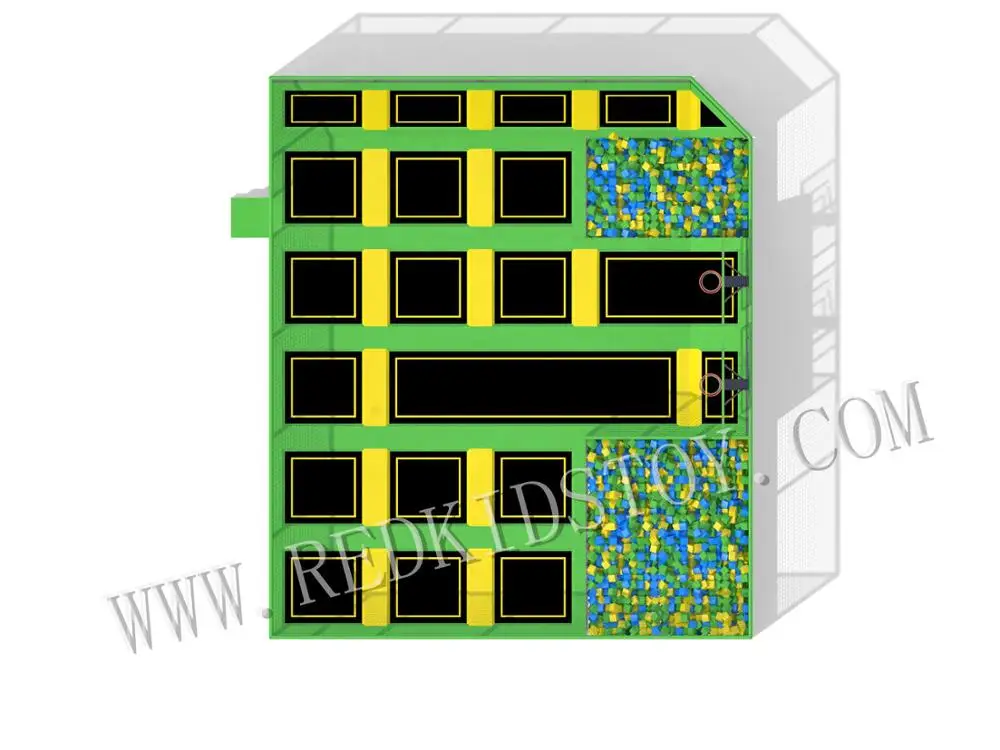 Сертифицированный ASTM изготовленный на заказ комнатный батут Арена с пенопластом