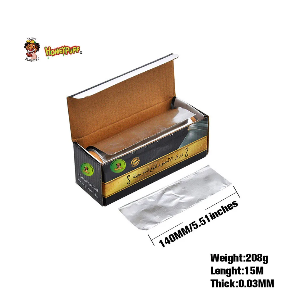 HONEYPUFF 1 Box Rectangular Aluminum Hookah Foil Paper Diameter 140MM /Thickness 0.03MM Holes Shisha Chicha Charcoal Bowl |