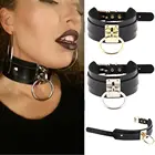 Черное готическое ожерелье-чокер из искусственной кожи в стиле панк