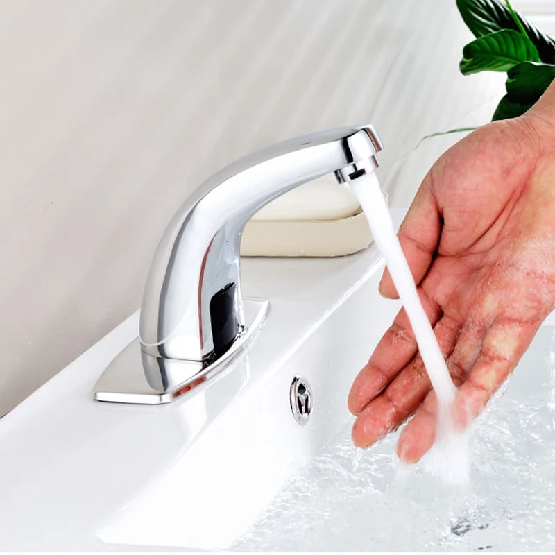 Uythner автоматический датчик хромированный латунный Смеситель для ванной комнаты