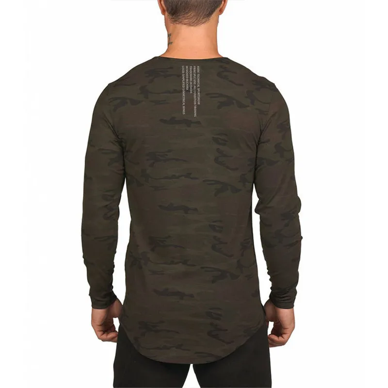 Мужская футболка с длинным рукавом Повседневная вышитым буквенным принтом для