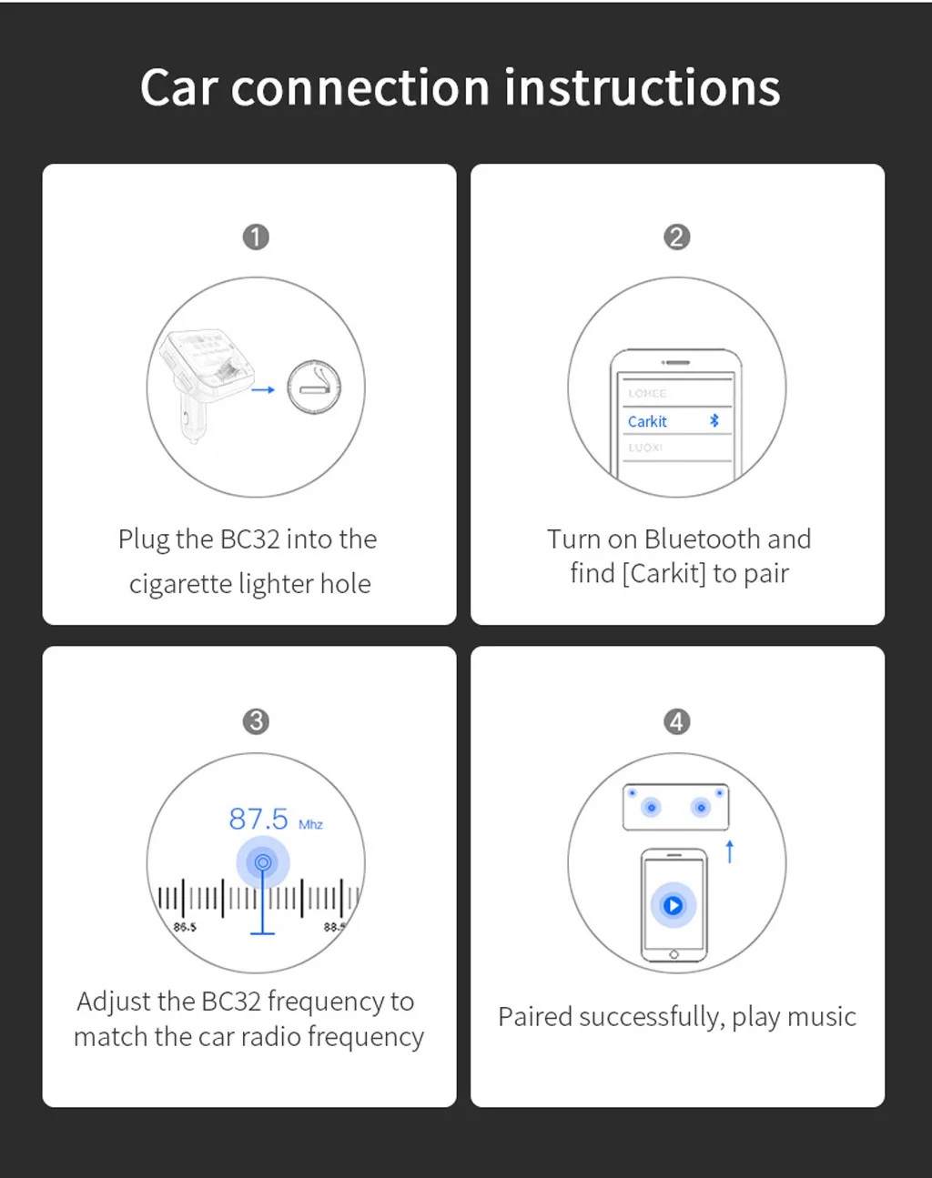 Bluetooth автомобильный комплект fm-передатчик mp3-плеер радио передатчик адаптер USB зарядное устройство TF карта AUX аудио вход