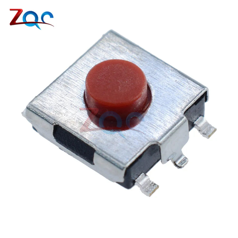 100 шт. SMD 5Pin 6x6x3 1 мм красный тактильный Кнопочный микропереключатель мгновенного