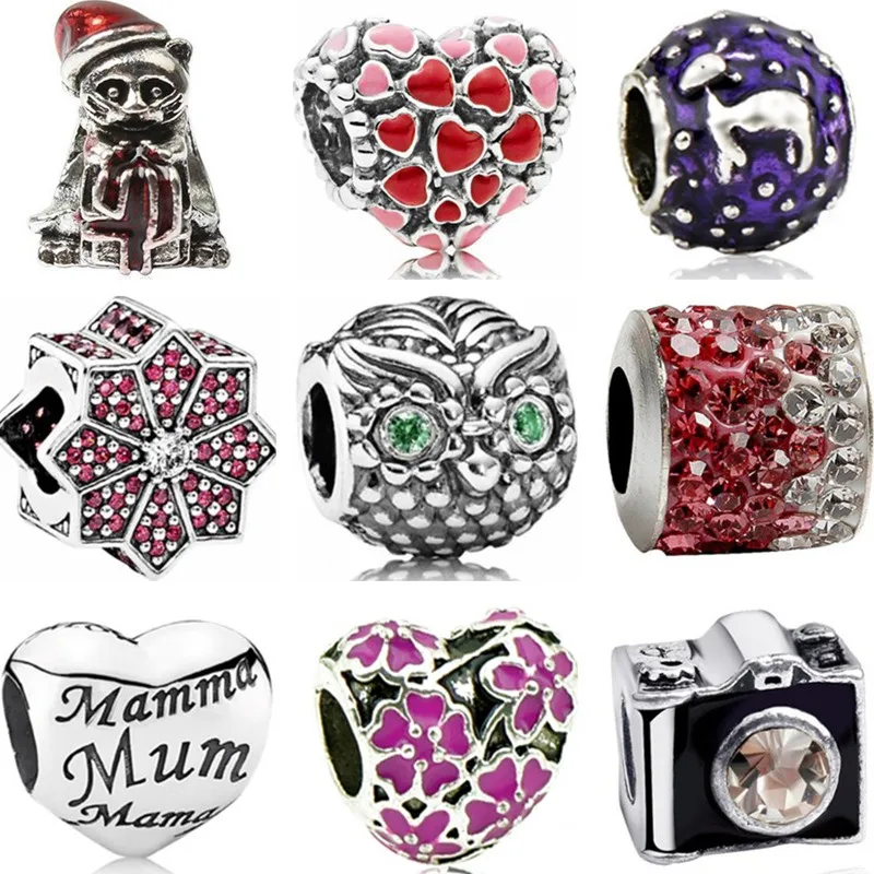 Новые модные маленькие бусины подвески с кристаллами в виде совы камеры медведя