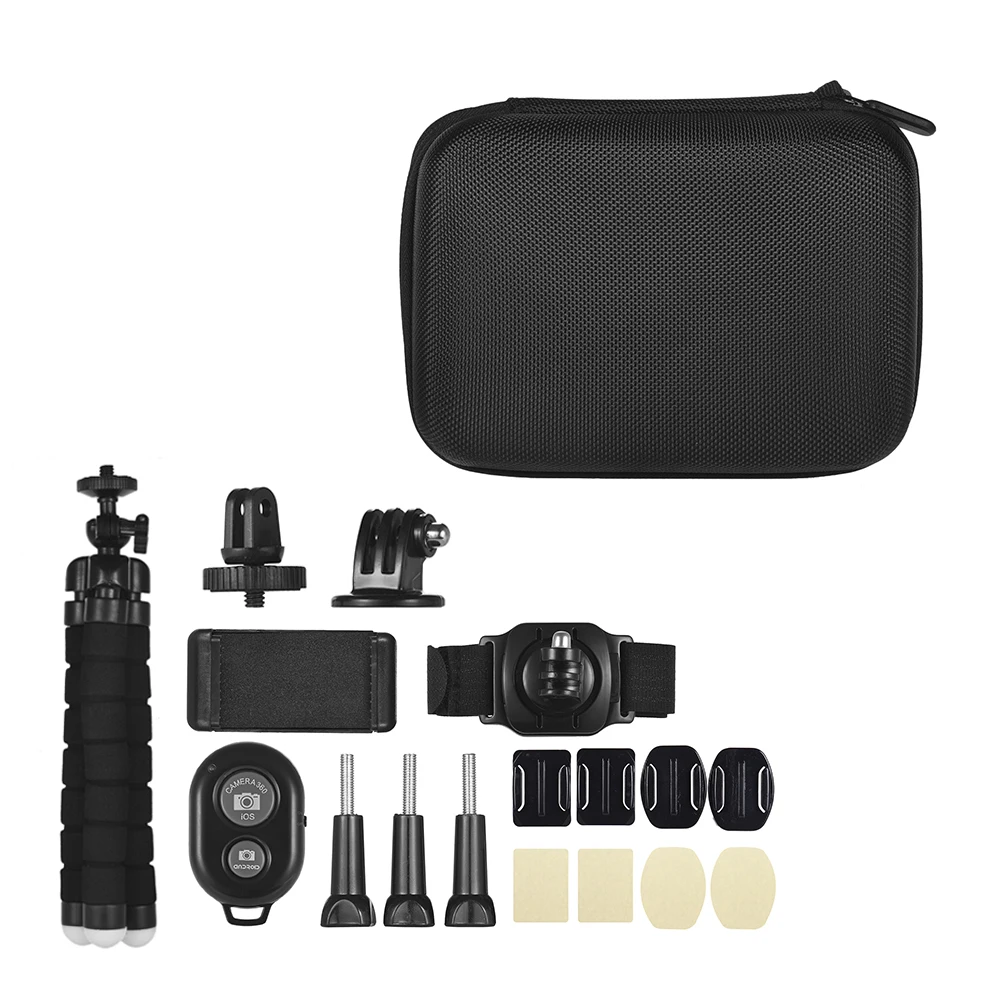 Комплект аксессуаров для спортивной экшн камеры Andoer 18 в 1 Brave 4/V50/CAMPARK/GOPRO 7/Hero 6/5 Xiaoyi