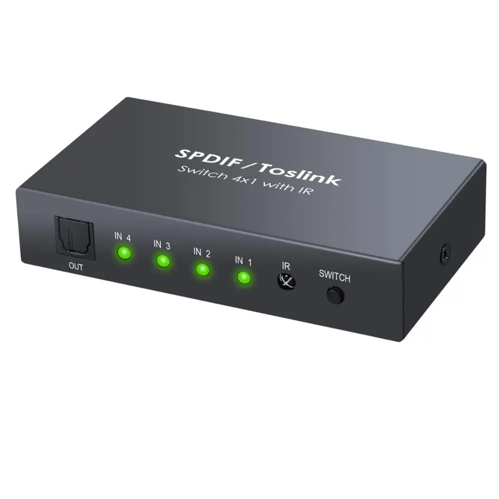 PROSTER Toslink переключатель 4X1 Оптический для DTS AC 3 аудио коммутатор 4 порта пульт