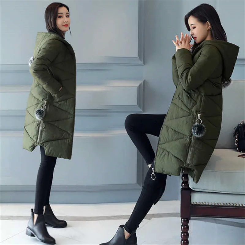 Adogirl зимняя куртка для женщин зимняя брендовая модная плотная женская зимняя куртка-пуховик женские парки с капюшоном пальто - Цвет: Зеленый