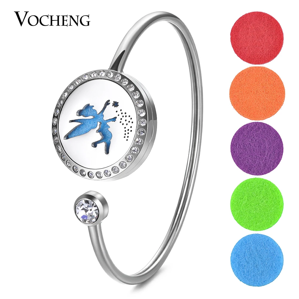

10pcs/lot 25mm Perfume Diffuser Locket Stainless Steel Bangle Fit 18mm Felt Pad Wing Crystal Magnetic without Oil Pads VA-587*10