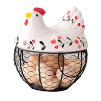 christmas iron and porcelain hens get basket iron egg basket potato garlic hollowed out container basket creative fruit basket