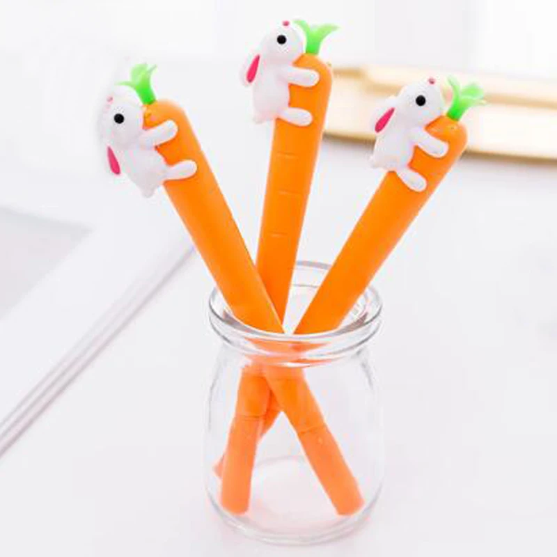 

Гелевая ручка с изображением белого кролика и моркови, 10 шт./лот