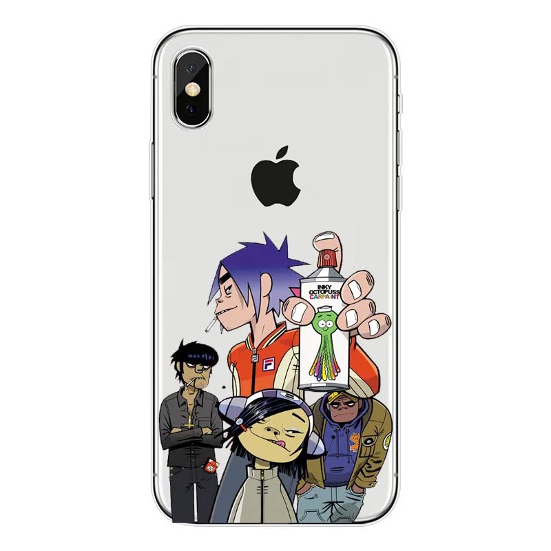 Мягкий силиконовый чехол Gorillaz из ТПУ для iPhone5s SE 6 6s plus 7 7plus 8plus X XS XR Max с мультяшным
