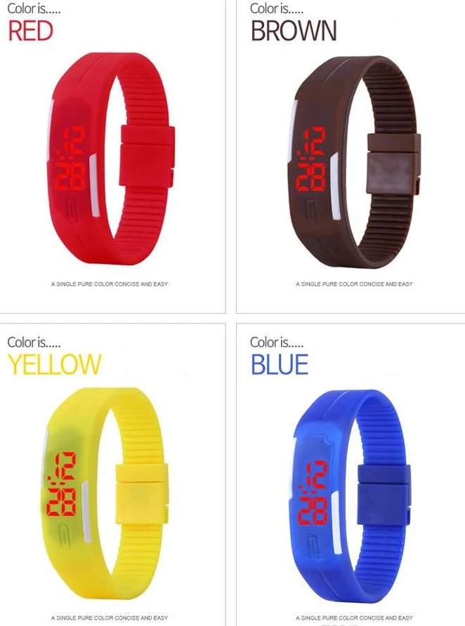 Men&ampLadies&ampChild Clock Womens Rubber Sports Wristwatch LED Digital Watch | Наручные часы
