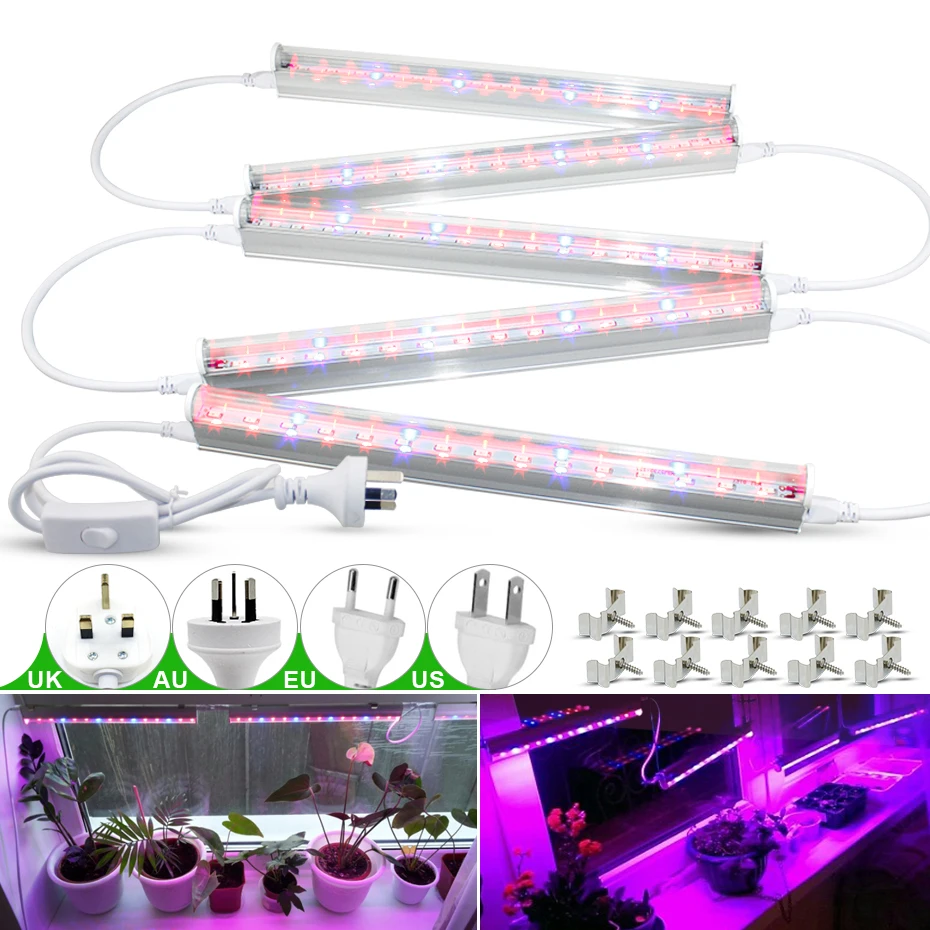 

LED Grow Light Full Spectrum T5 Led Grow Tube Phyto Lamps For Plants Red Blue Led Plant Grow Light Lamp Growing Lamps for Flower