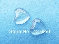 30pcs 16mm heart clear transparent glass cabochoncameocover cabsdomed for photoesfit base setting traydiy