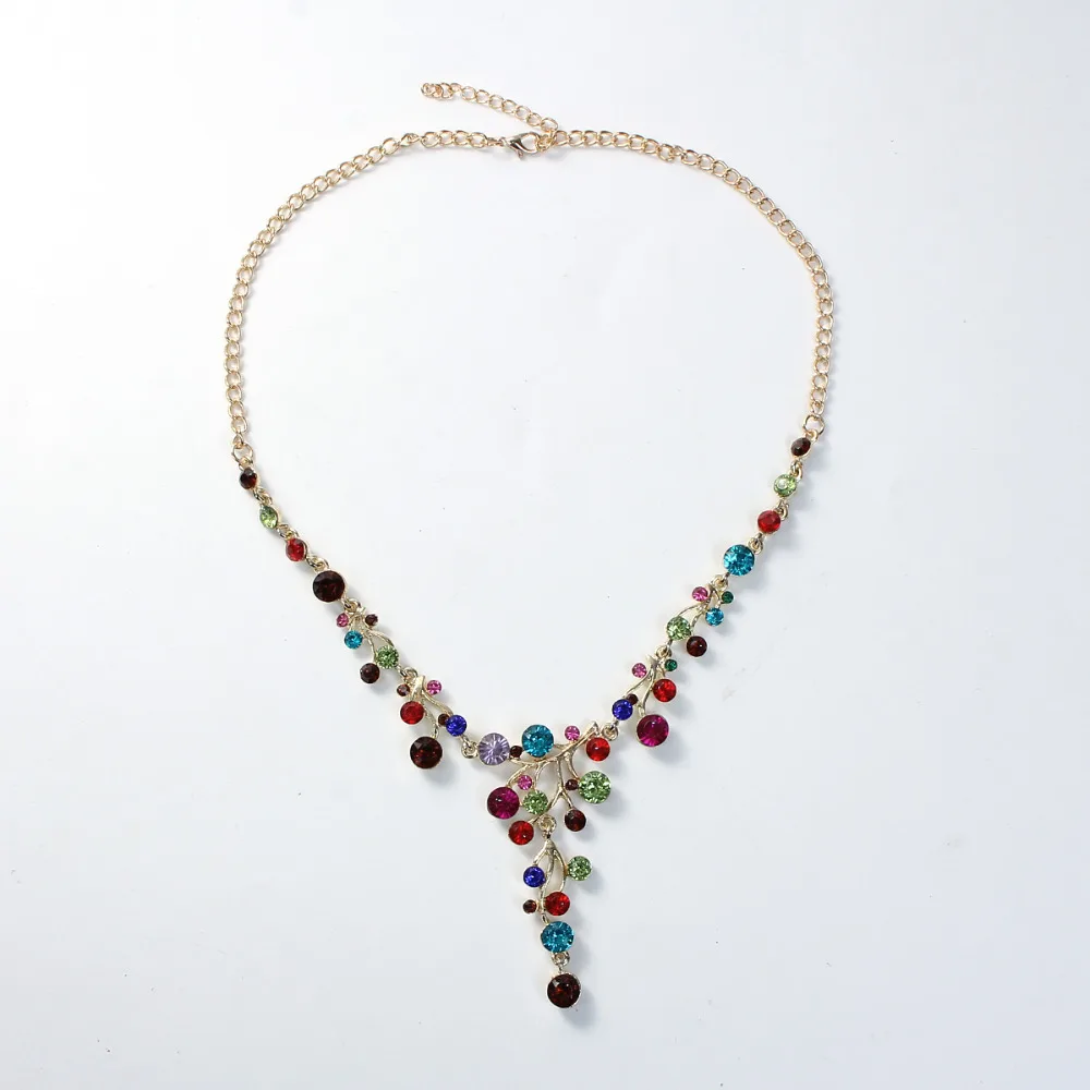 Женское Ожерелье 8 сезонов из сплава цинка с цветным искусственным бриллиантом