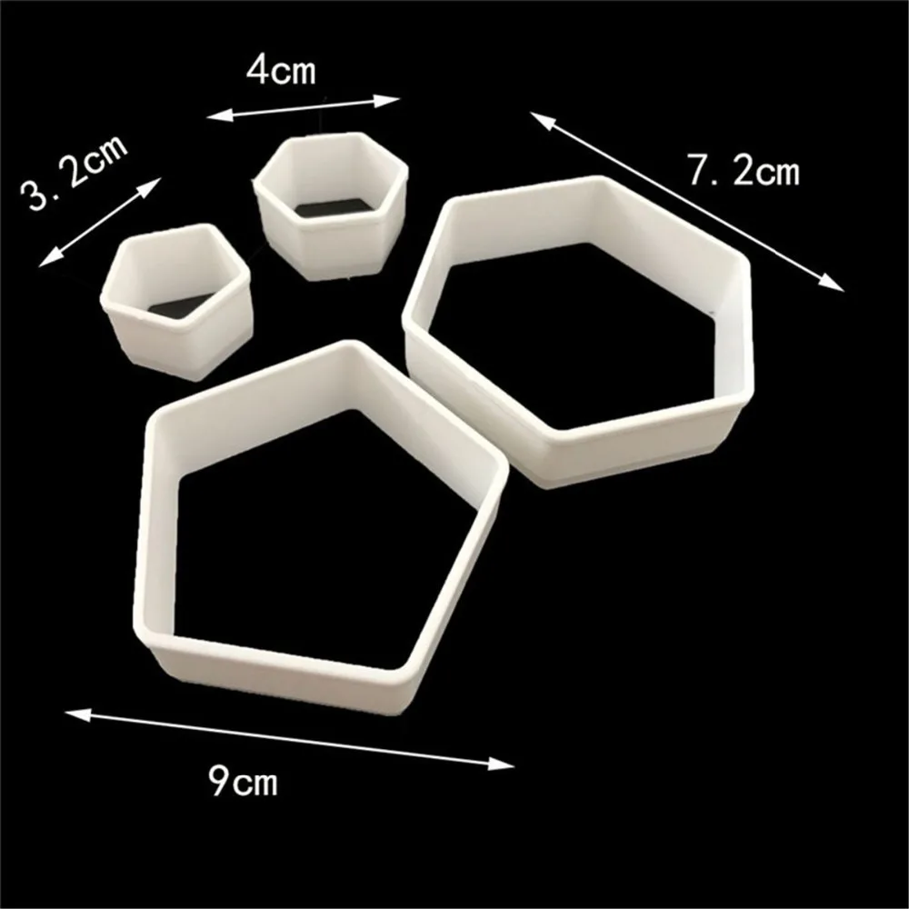 

4pcs/set football ball shaped plastic fondant mold cutter cake mould for cakes decorating sugarcraft tools kitchen bakeware