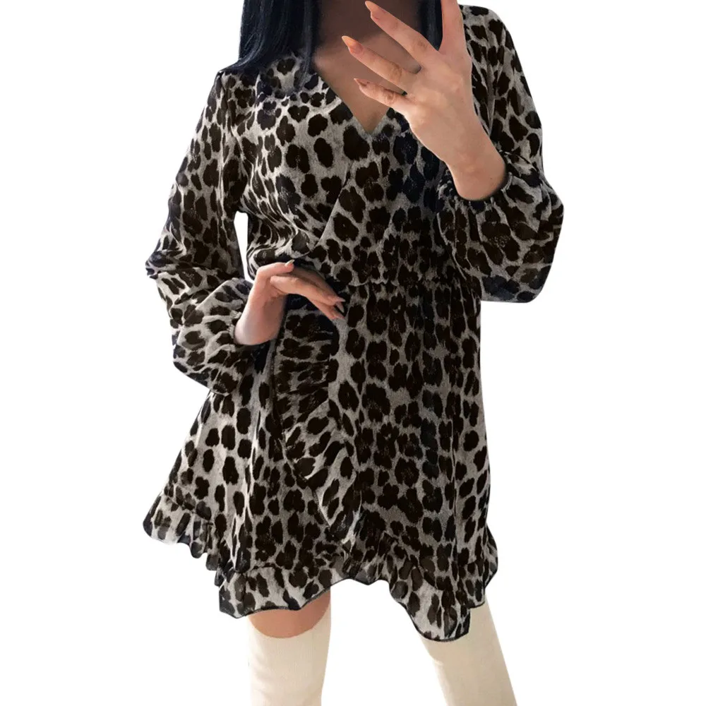 SAGACE женское осеннее сексуальное леопардовое платье в полоску со змеиным принтом